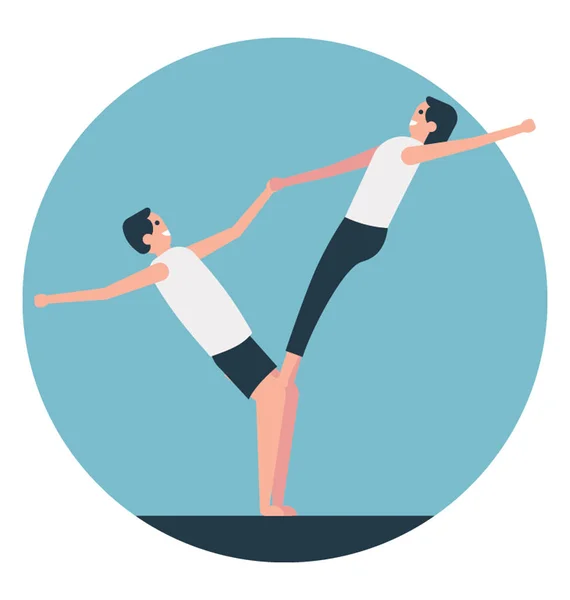 Flache Ikone Turnen Yoga Partner — Stockvektor