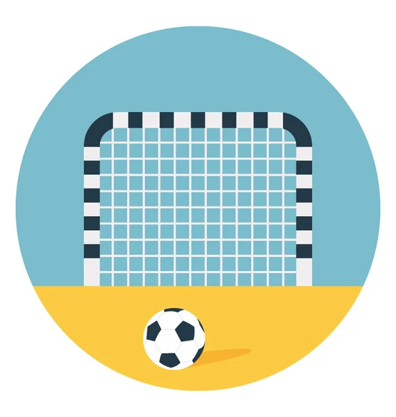 Плоское Футбольное Поле Футбольная Сеть — стоковый вектор
