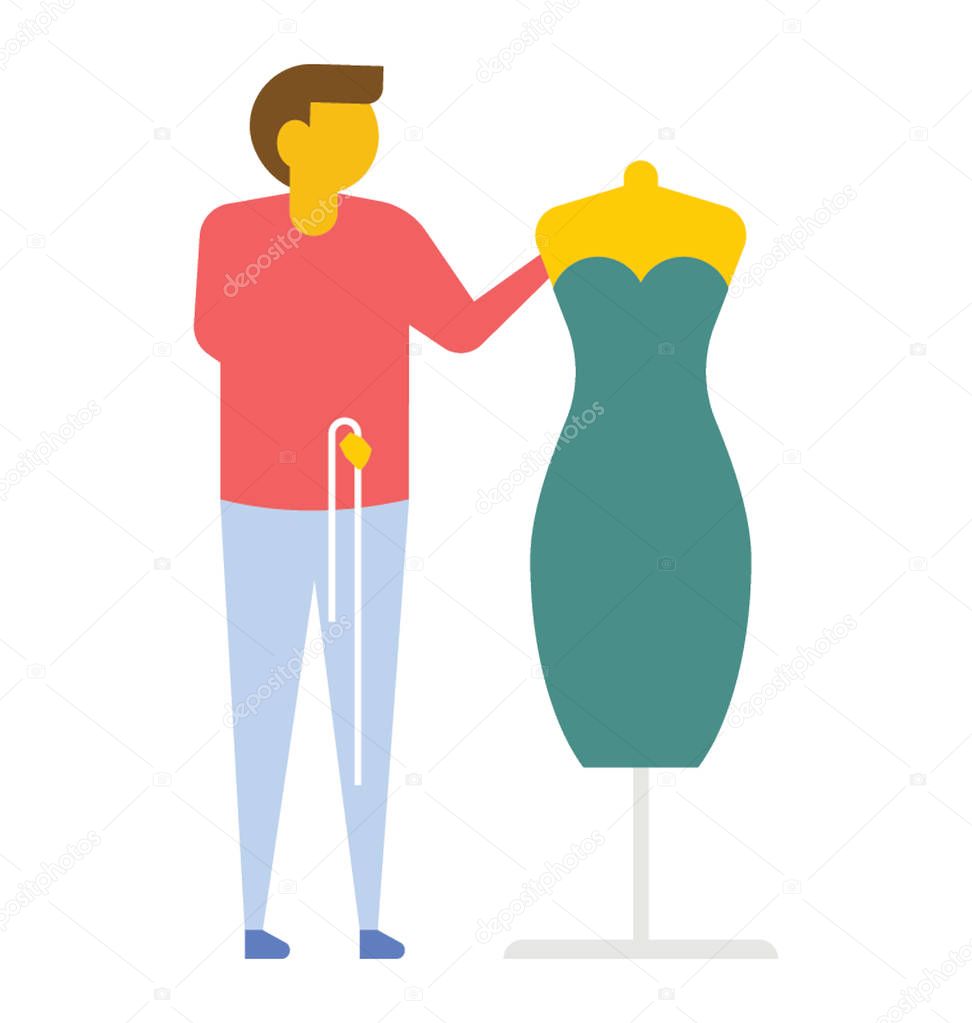 Female Dress Designer Standing Mannequin Icon Representing Dress ...