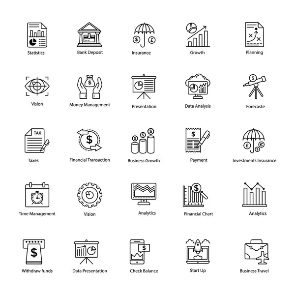 Lijn Pictogram Van Business Financiën — Stockvector