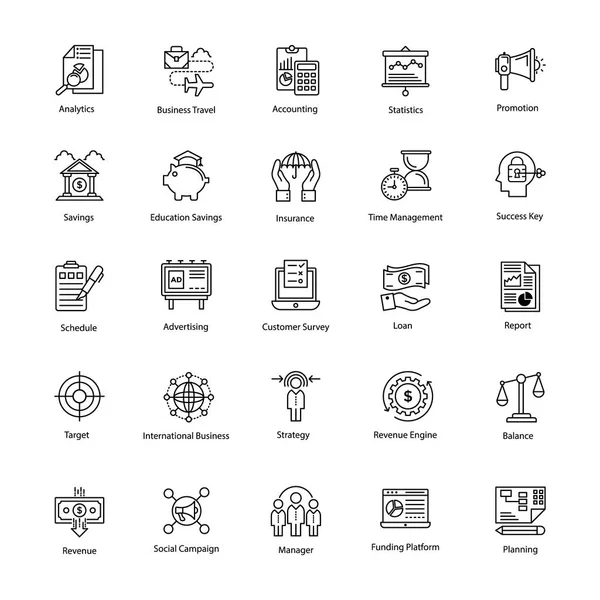 Lijn Pictogram Van Business Financiën — Stockvector