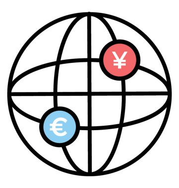 Satırı simgesi uluslararası döviz, uluslararası bankacılık 