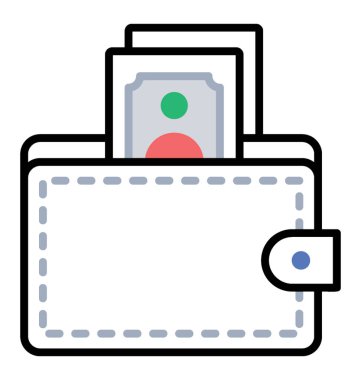 Satırı simgesi dijital cüzdan, dijital hesap 