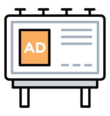 Satırı simgesi reklam, billboard 