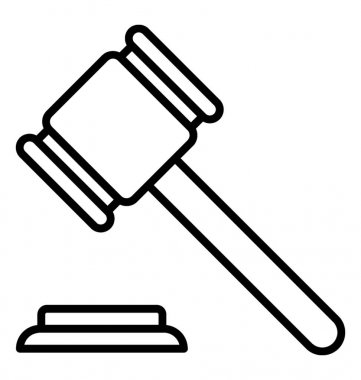 Satırı simgesi çekiç, çekiç adalet 