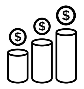 Satırı simgesi iş büyüme, iş kar 