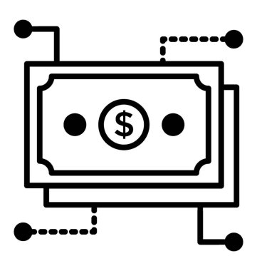 Para, mali istikrar satırı simgesi akışı 