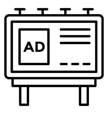 Satırı simgesi reklam, billboard 