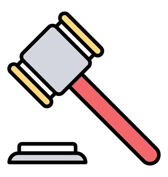 Line Icon Hammer Hammer Justice — Stock Vector