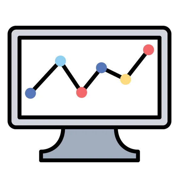 Line Icon Economic Chart Point Chart — Stock Vector
