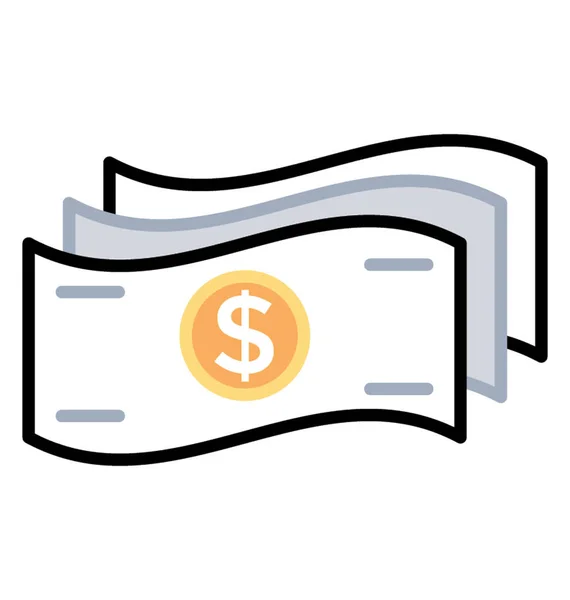 Γραμμή Εικονίδιο Χρήματα Νόμισμα — Διανυσματικό Αρχείο