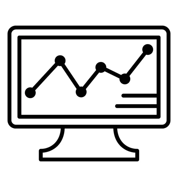 Spojnicový Graf Ekonomické Ikona Bod Grafu — Stockový vektor