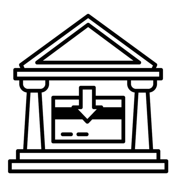 Ligne Icône Dépôt Bancaire Dépôt Argent — Image vectorielle