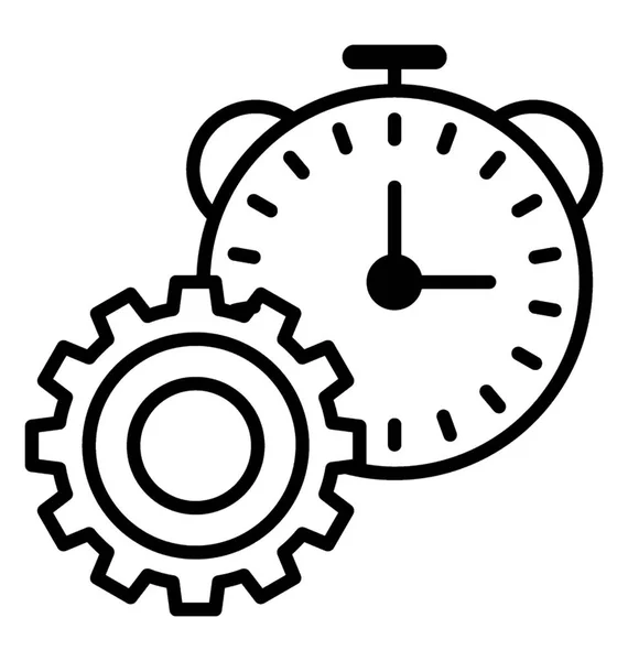Icône Ligne Gestion Temps Planification — Image vectorielle