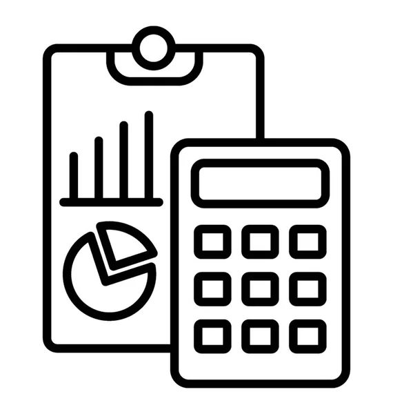 Icône Ligne Comptabilité Calcul — Image vectorielle