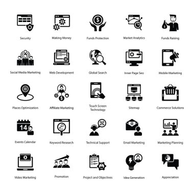 Proje Yönetim katı simgeler