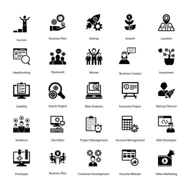 Proje Yönetimi Kabartması Kavramsal Simgeler