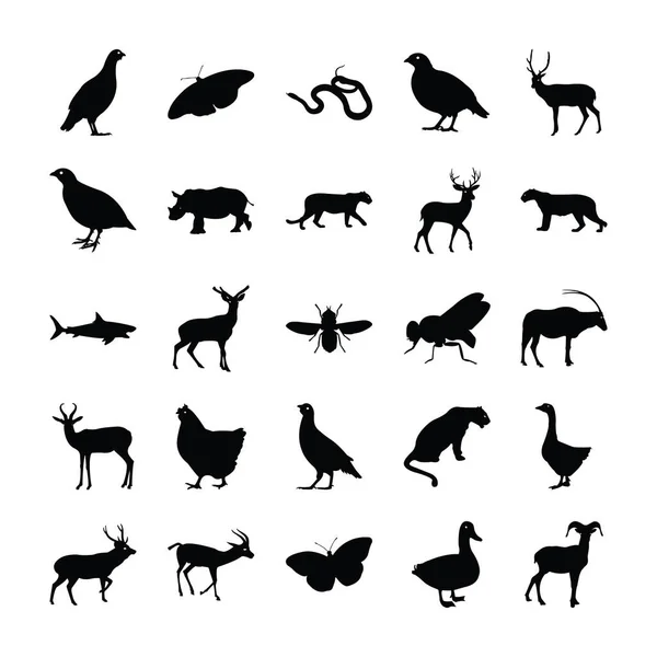 Animals Silhouette Vector Pack — Stock Vector