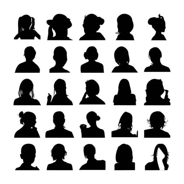 Menschliche Gesichter Vektor Silhouette — Stockvektor