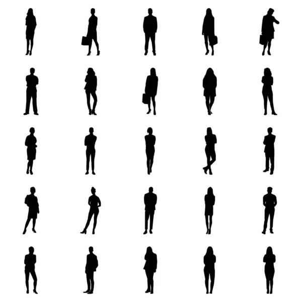 Human Poses Vector Silhouette — Stock Vector