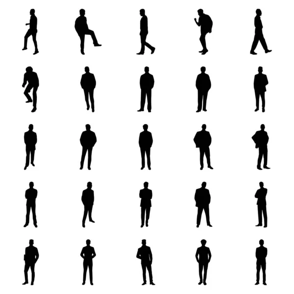 Menselijke Pictogrammen Solid Icons — Stockvector