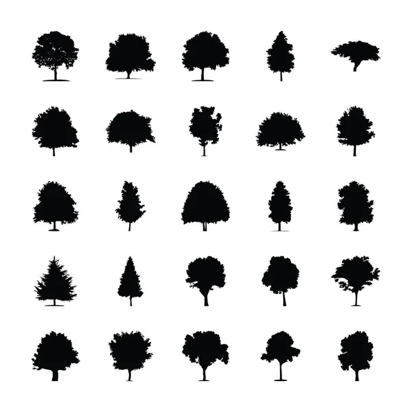 Bomen Silhouet Vector Collectie — Stockvector