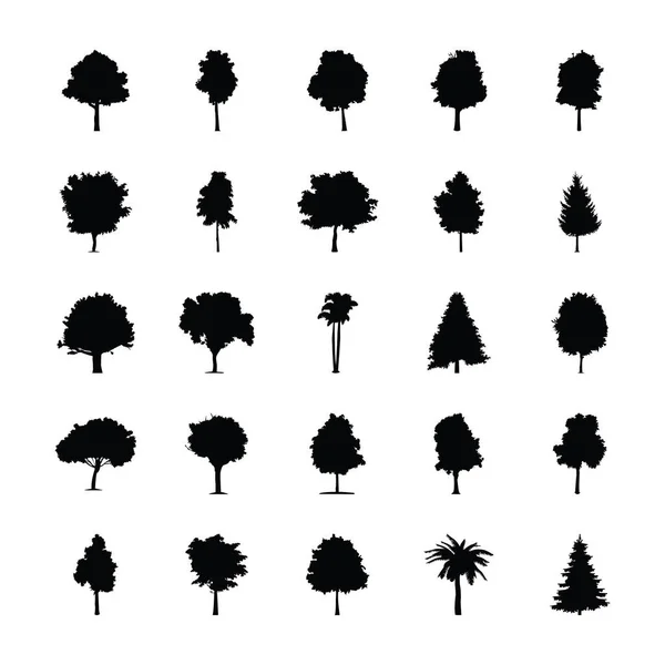 Tree Filled Vector Silhouette — Stock Vector