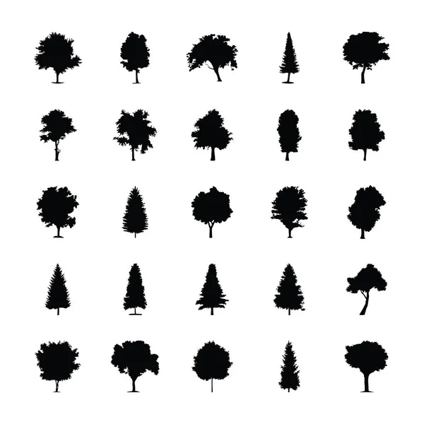 Bäume Vektor Design Silhouette — Stockvektor