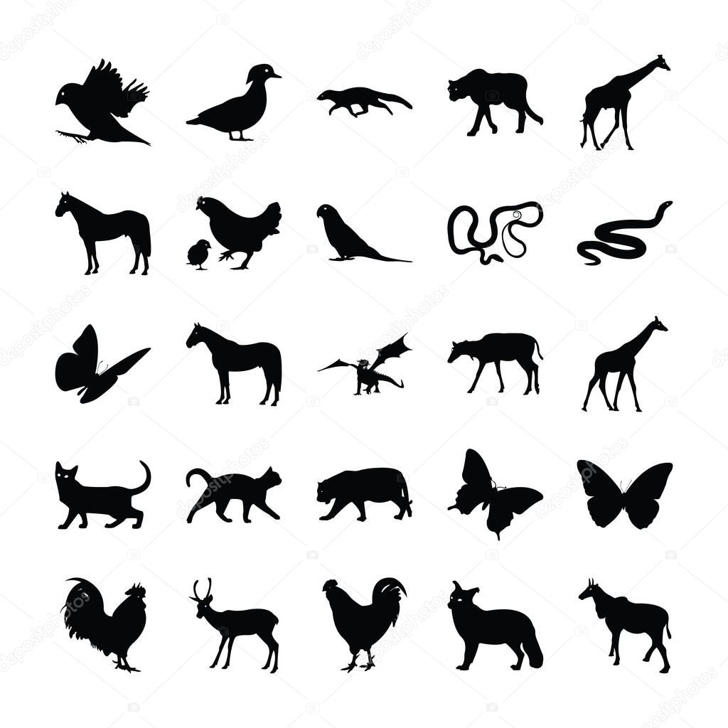 Animals Silhouette Vector Collection 