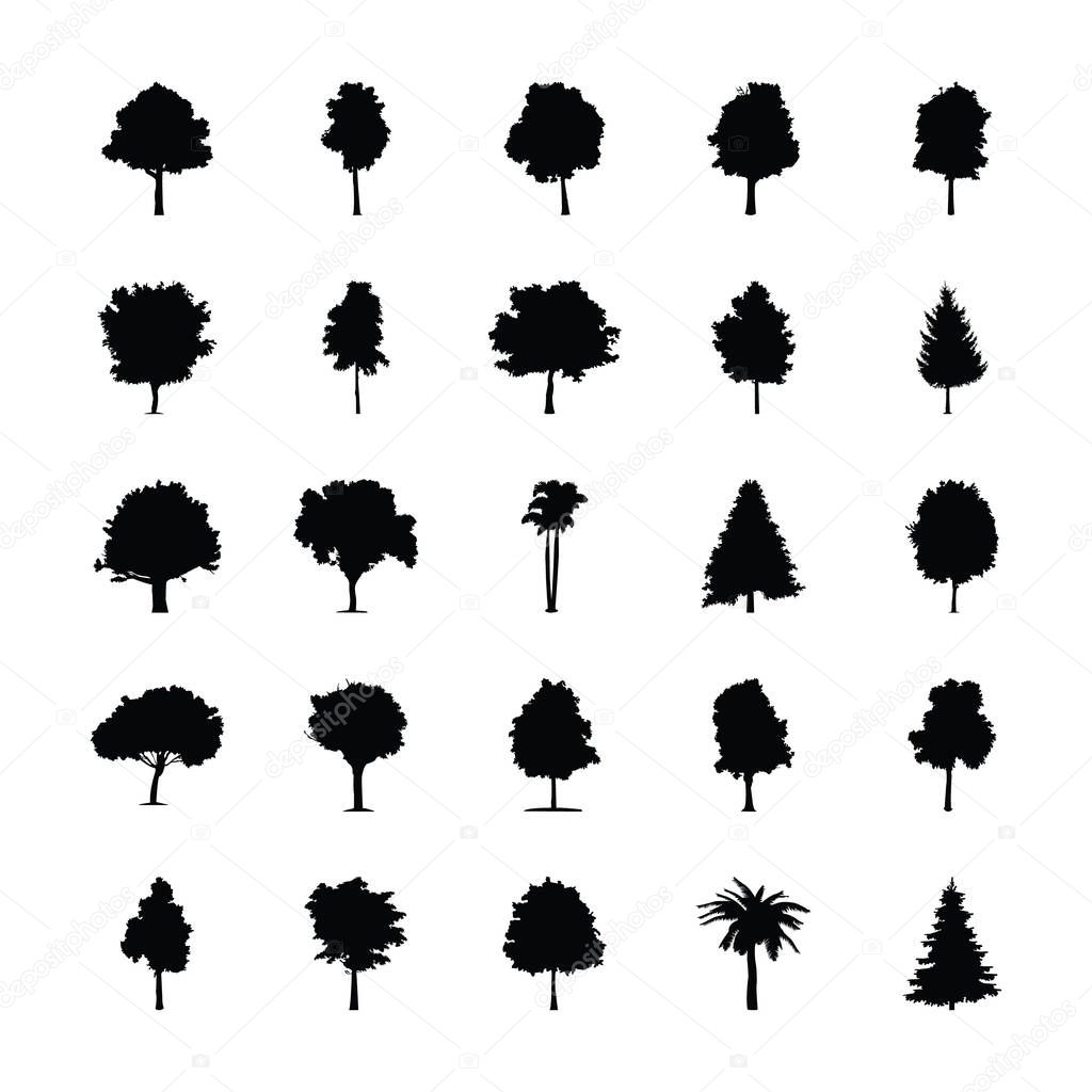 Tree Filled Vector Silhouette