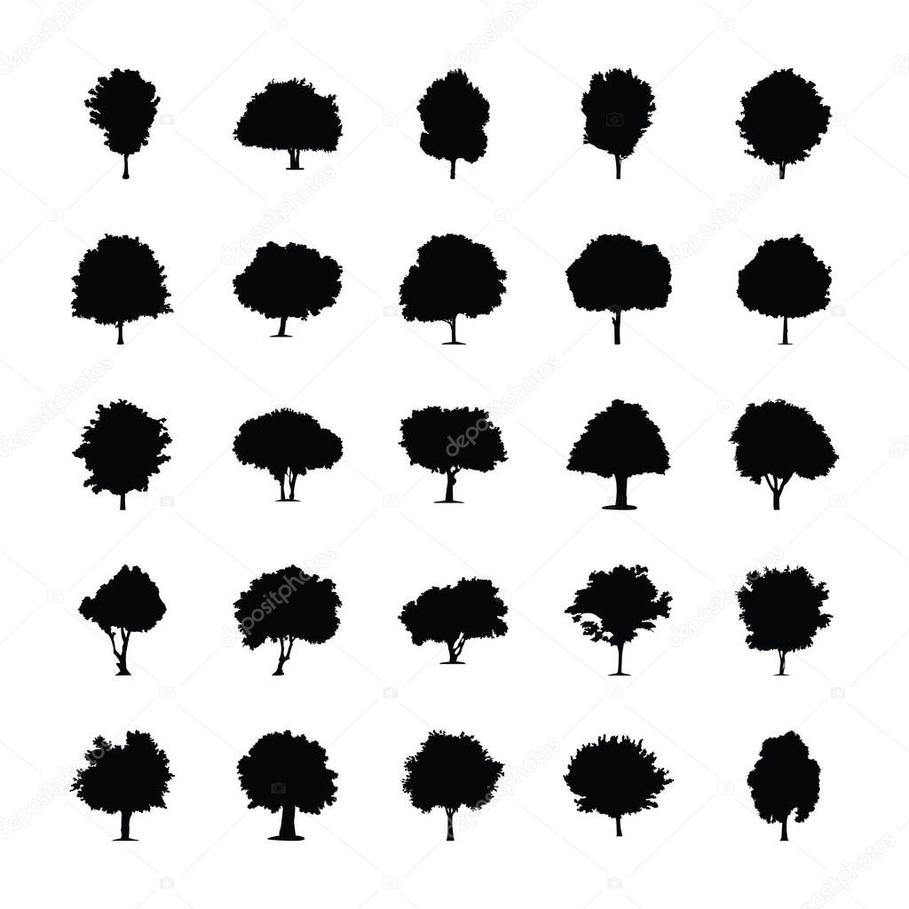 Trees Design Vector Silhouette