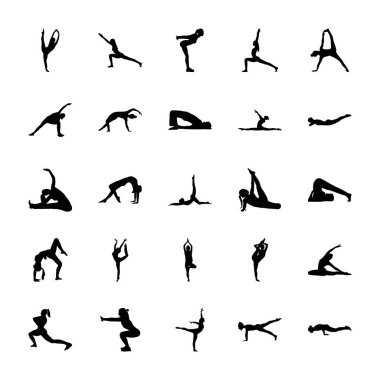 Yoga Katı Pictogramlar Paketi