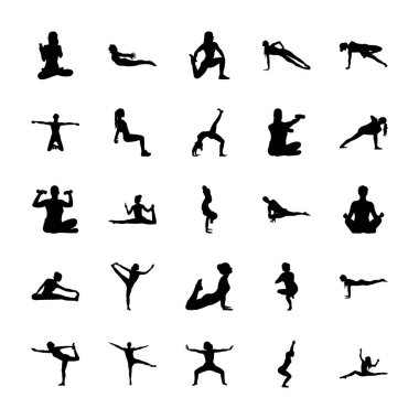 Exercise Solid Vector Pictograms  clipart
