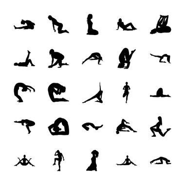 Gym Exercises and Yoga Vectors clipart