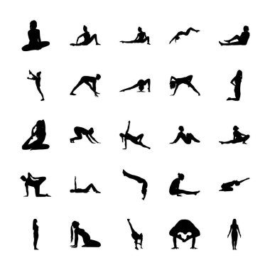 Gym Exercises Vector Icons clipart