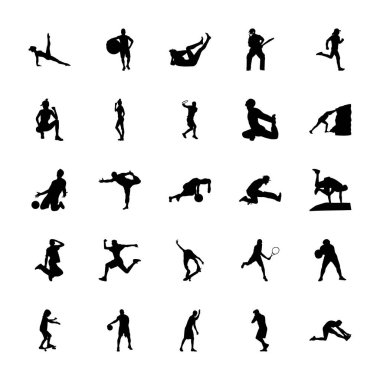 Spor Silüetleri Vektörleri Paketi 