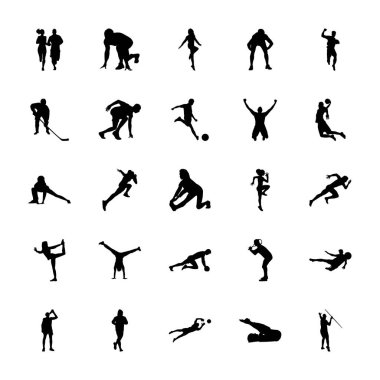Spor Silüetleri Simgeleri Paketi 