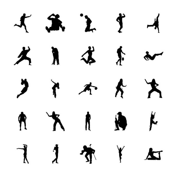 Outdoor Sports Silhouettes Vectors Set 