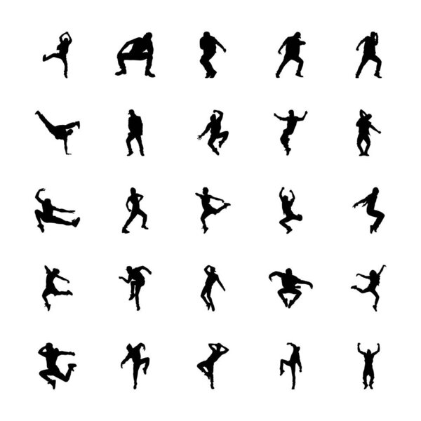 Aerobics Silhouettes Vectors Set