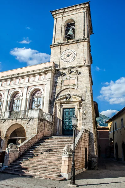 Norcia klokkentoren Palazzo Comunale Umbrië Perugia Italië — Stockfoto