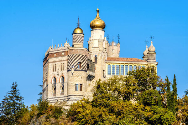 Rocchetta Mattei castle in Riola, Grizzana Morandi - Bologna province Emilia Romagna, Italy