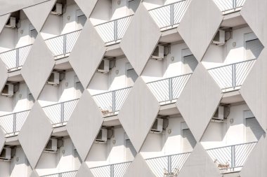 Beyaz doku balkon arka plan bina