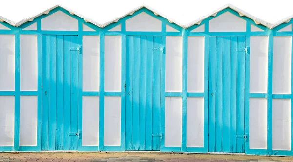 beach changing rooms blue cabin sea