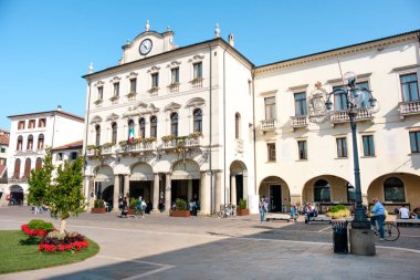 Este Italy white facade town hall building province of Padua clipart