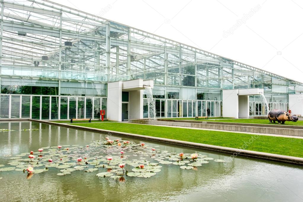modern greenhouse building botanical garden of padua italy