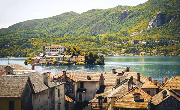 Italia lago orta Novara provincia Piamonte región efecto antiguo — Foto de Stock