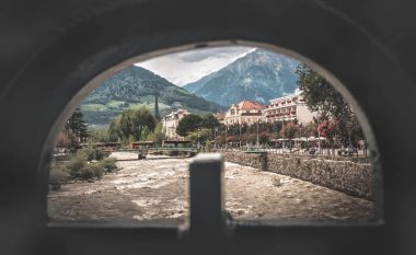 Passirio river merano view from a hole  clipart