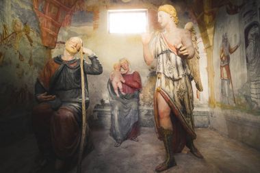 İncille sahne gösterimi (presepe) Saint Joseph tatlı rüya