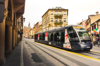 public transportation in italy tram return from San Antonio basilica in Padua clipart