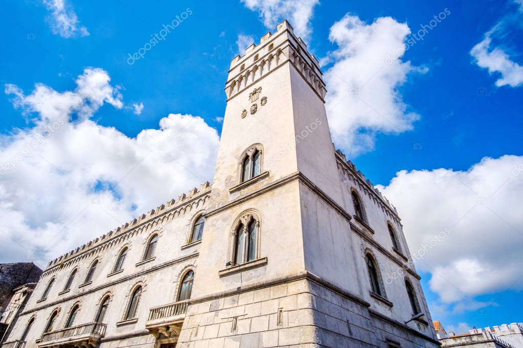 white Palazzo della Bella palace in Vico Del Gargano - Apulia - Italy